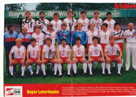Bayer 04 Leverkusen  1985/1986  Mannschaftsbild Fußball original signiert 