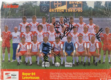 Bayer 04 Leverkusen  1989/1990  Mannschaftsbild Fußball original signiert 