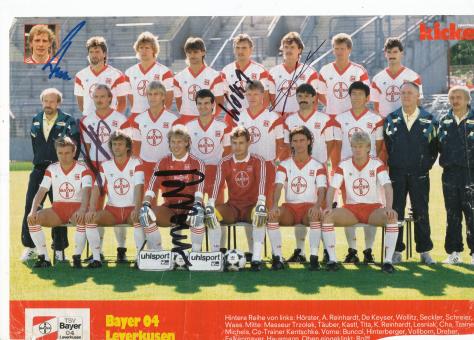 Bayer 04 Leverkusen  1988/1989  Mannschaftsbild Fußball original signiert 