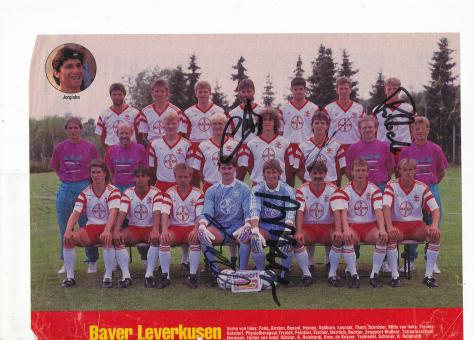 Bayer 04 Leverkusen  1990/1991  Mannschaftsbild Fußball original signiert 