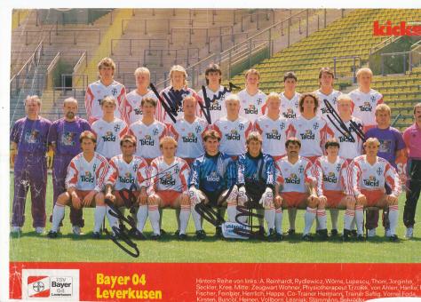 Bayer 04 Leverkusen  1991/1992  Mannschaftsbild Fußball original signiert 