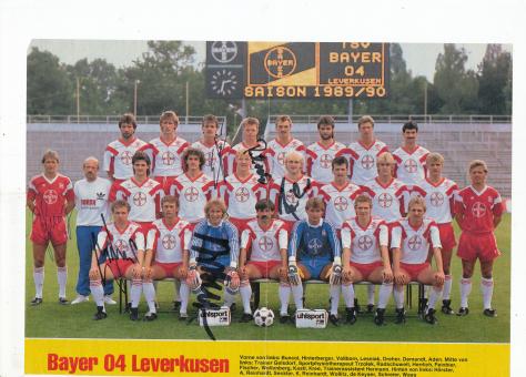 Bayer 04 Leverkusen  1989/1990  Mannschaftsbild Fußball original signiert 