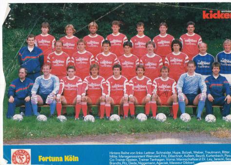 SC Fortuna Köln  1989/1990  Mannschaftsbild Fußball original signiert 