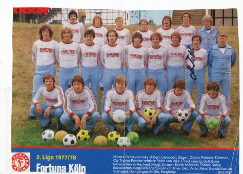 SC Fortuna Köln  1977/1978  Mannschaftsbild Fußball original signiert 