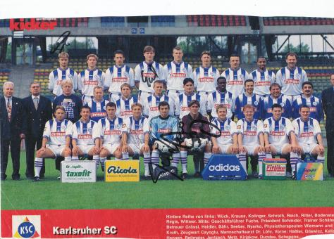 Karlsruher SC  1997/1998  Mannschaftsbild Fußball original signiert 