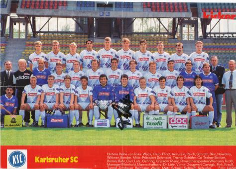 Karlsruher SC  1994/1995  Mannschaftsbild Fußball original signiert 