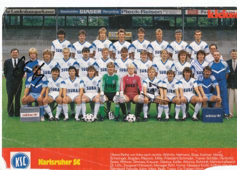 Karlsruher SC  1988/1989  Mannschaftsbild Fußball original signiert 