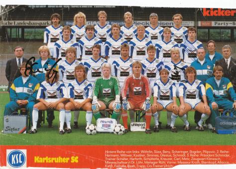 Karlsruher SC  1989/1990  Mannschaftsbild Fußball original signiert 