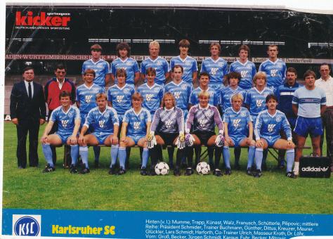 Karlsruher SC  1985/1986  Mannschaftsbild Fußball original signiert 