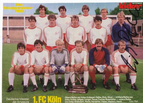 FC Köln  1981  Mannschaftsbild Fußball original signiert 
