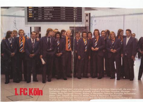 FC Köln  1973/1974  Mannschaftsbild Fußball original signiert 