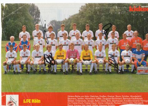 FC Köln  1989/1990  Mannschaftsbild Fußball original signiert 