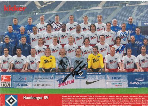 Hamburger SV 2001/2002  Mannschaftsbild Fußball original signiert 