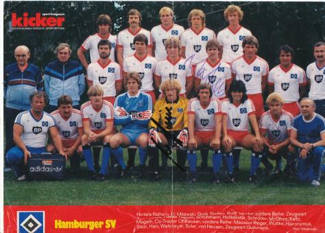 Hamburger SV 1984/1985  Mannschaftsbild Fußball original signiert 