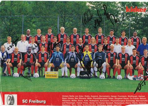 SC Freiburg  1999/2000  Mannschaftsbild Fußball original signiert 