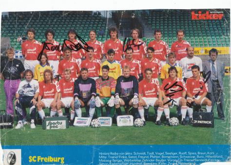SC Freiburg  1992/1993  Mannschaftsbild Fußball original signiert 