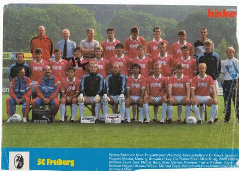 SC Freiburg  1989/1990  Mannschaftsbild Fußball original signiert 