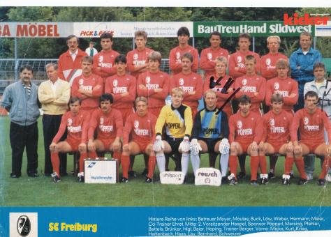 SC Freiburg  1988/1989  Mannschaftsbild Fußball original signiert 
