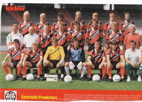 Eintracht Frankfurt  1988/1989  Mannschaftsbild Fußball original signiert 