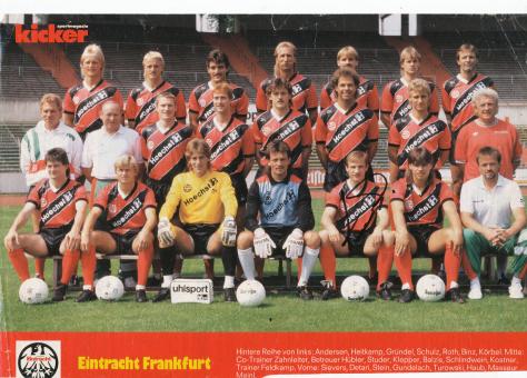 Eintracht Frankfurt  1988/1989  Mannschaftsbild Fußball original signiert 