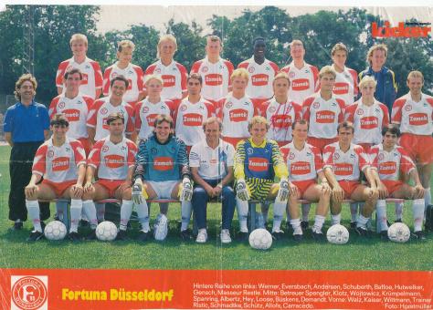 Fortuna Düsseldorf  1989/1990  Mannschaftsbild Fußball original signiert 
