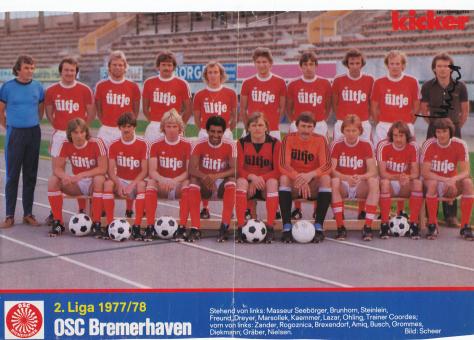 OSC Bremerhaven  1977/1978  Mannschaftsbild Fußball original signiert 