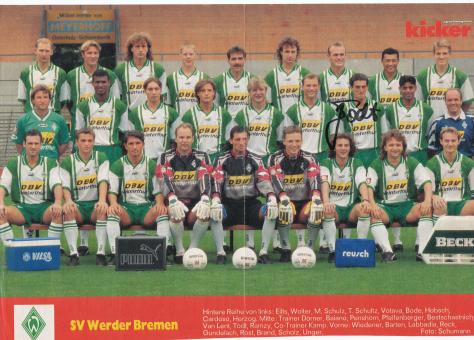 SV Werder Bremen  1996/1997  Mannschaftsbild Fußball original signiert 