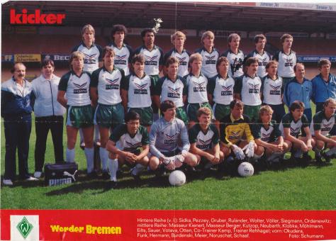 SV Werder Bremen  1985/1986  Mannschaftsbild Fußball original signiert 