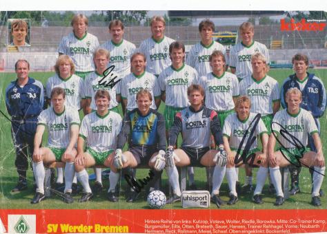 SV Werder Bremen  1989/1990  Mannschaftsbild Fußball original signiert 