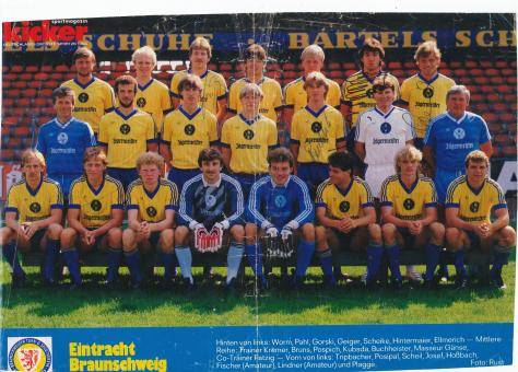 Eintracht Braunschweig  1985/1986  Mannschaftsbild Fußball original signiert 