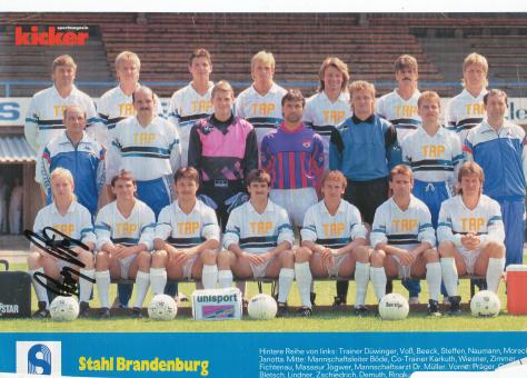 Stahl Brandenburg  1991/1992  Mannschaftsbild Fußball original signiert 