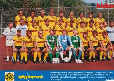 SpVgg Bayreuth  1985/1986  Mannschaftsbild Fußball original signiert 