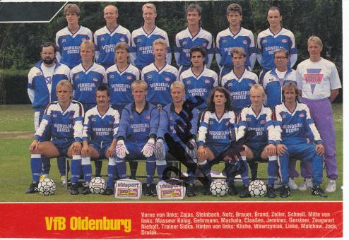 VFB Oldenburg 1992/1993  Mannschaftsbild Fußball original signiert 