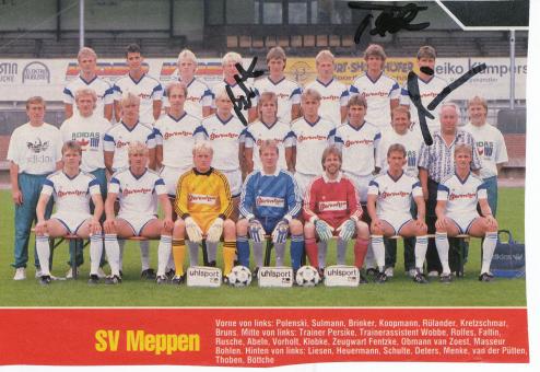 SV Meppen  1989/1990  Mannschaftsbild Fußball original signiert 