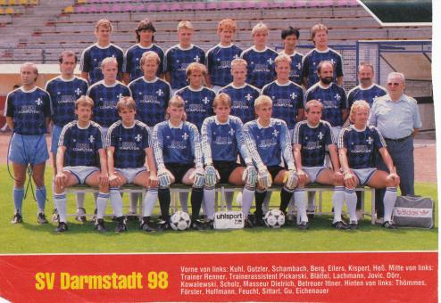 SV Darmstadt 98  1989/1990    Mannschaftsbild Fußball original signiert 