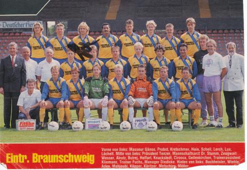 Eintracht Braunschweig  1992/1993    Mannschaftsbild Fußball original signiert 