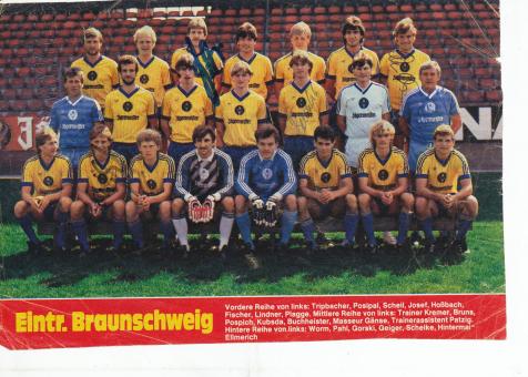 Eintracht Braunschweig  1985/1986   Mannschaftsbild Fußball original signiert 