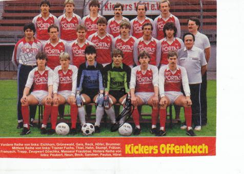 Kickers Offenbach  1984/1985   Mannschaftsbild Fußball original signiert 