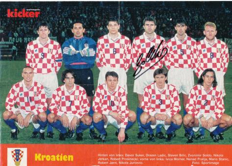 Kroatien  Mannschaftsbild Fußball original signiert 