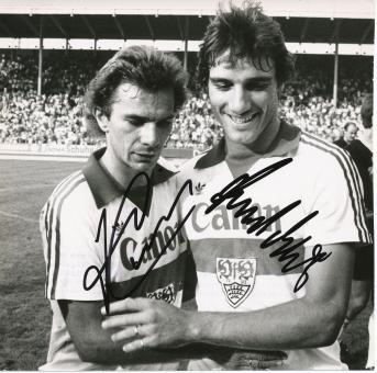 Hermann Ohlicher & Bernd Klotz  VFB Stuttgart  Fußball Autogramm Foto original signiert 