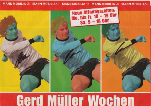3 x  Gerd Müller   DFB Weltmeister WM 1974 Fußball Bild original signiert 