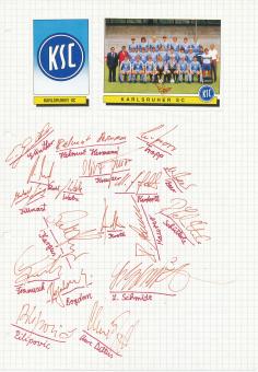 Karlsruher SC  Kreuzer & Kargus  usw.  Autogramm Blatt  18 x original signiert 