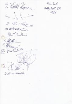 Finnland  Volleyball Team EM 1991  Autogramm Blatt  original signiert 
