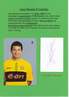 Juan Ramon Fernandez  Argentinien & Borussia Dortmund  Fußball Autogramm Karte 2 x original signiert 