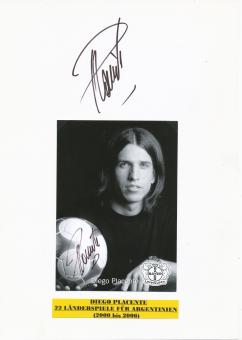 Diego Placente  Argentinien & Bayer Leverkusen Fußball Autogramm Karte  2 x original signiert 
