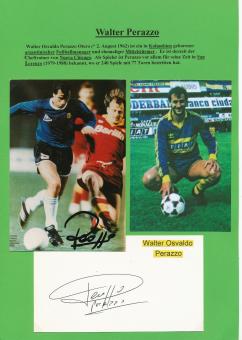 Walter Osvaldo Perazzo  Argentinien  Fußball Autogramm Karte  2 x original signiert 