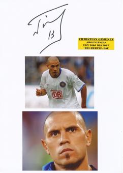 Christian Gimenez  Argentinien & Hertha BSC Berlin Fußball Autogramm Karte  original signiert 