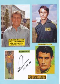Wilson Piazza  Brasilien  Weltmeister WM 1970  Fußball Autogramm Karte  original signiert 
