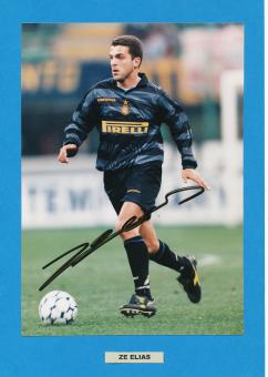 Ze Elias   Brasilien & Inter Mailand  Fußball Autogramm Karte 2 x original signiert 