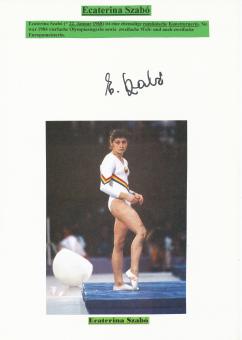 Ecaterina Szabo  Rumänien  1.OS 1984 Turnen Autogramm Karte original signiert 